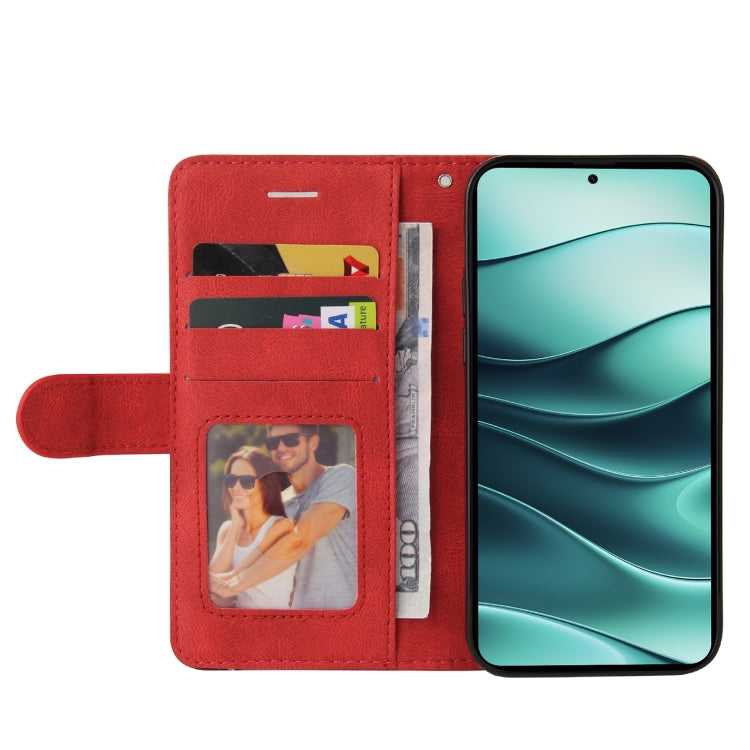 For Redmi Note 14 5G Dual-color Splicing Flip Leather Phone Case
