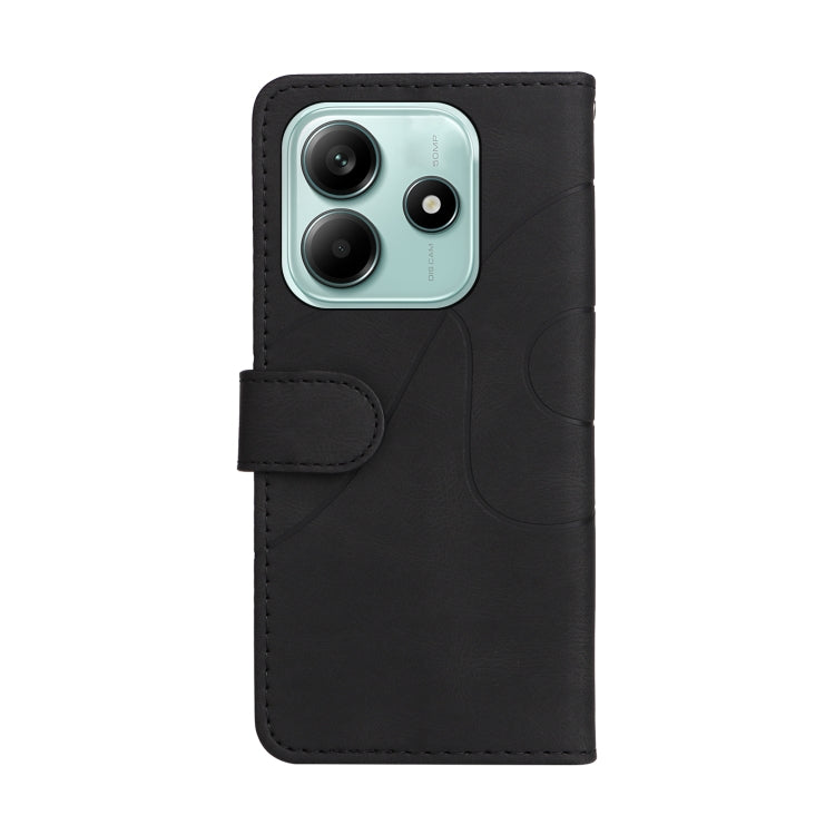 For Redmi Note 14 5G Dual-color Splicing Flip Leather Phone Case