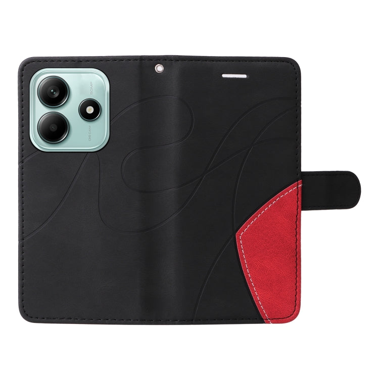 For Redmi Note 14 5G Dual-color Splicing Flip Leather Phone Case