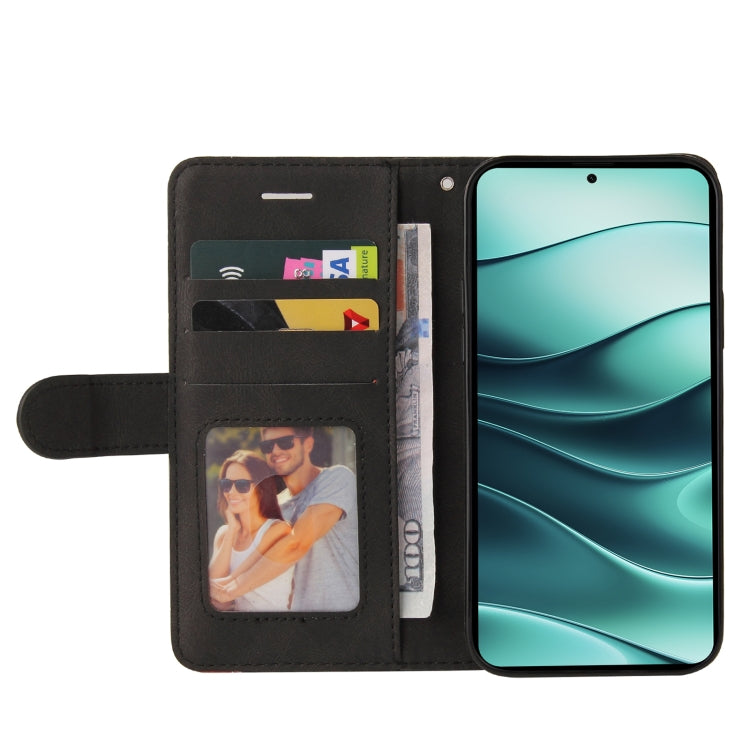 For Redmi Note 14 5G Dual-color Splicing Flip Leather Phone Case