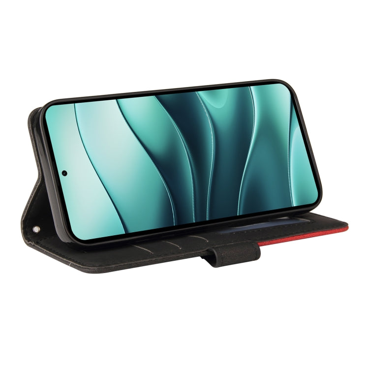 For Redmi Note 14 5G Dual-color Splicing Flip Leather Phone Case