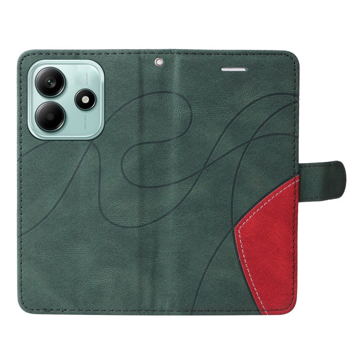 For Redmi Note 14 5G Dual-color Splicing Flip Leather Phone Case