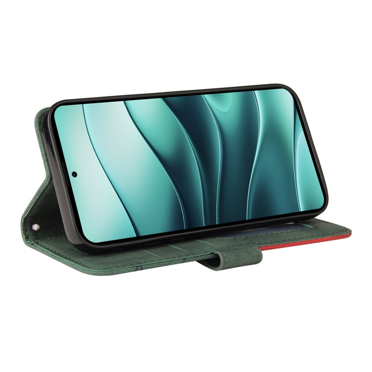 For Redmi Note 14 5G Dual-color Splicing Flip Leather Phone Case