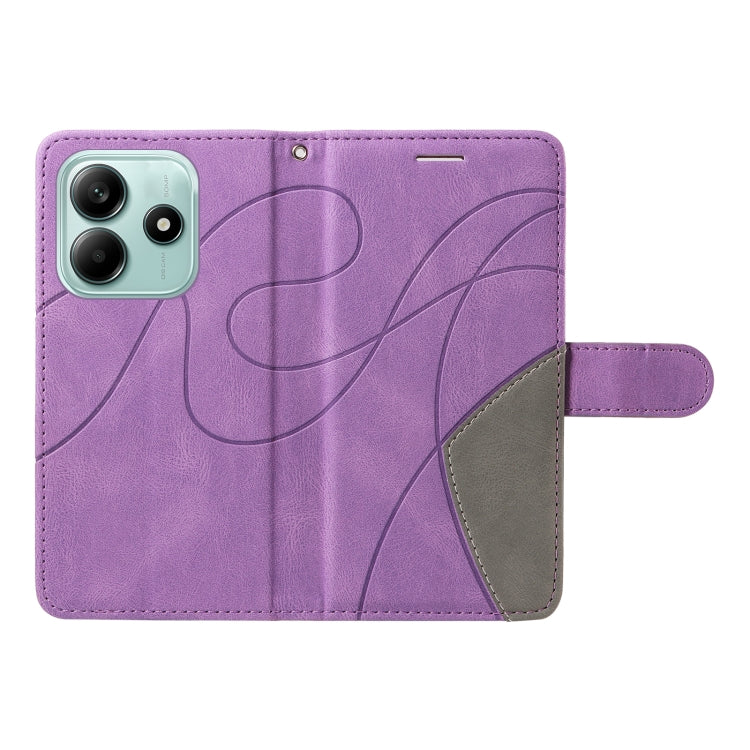 For Redmi Note 14 5G Dual-color Splicing Flip Leather Phone Case