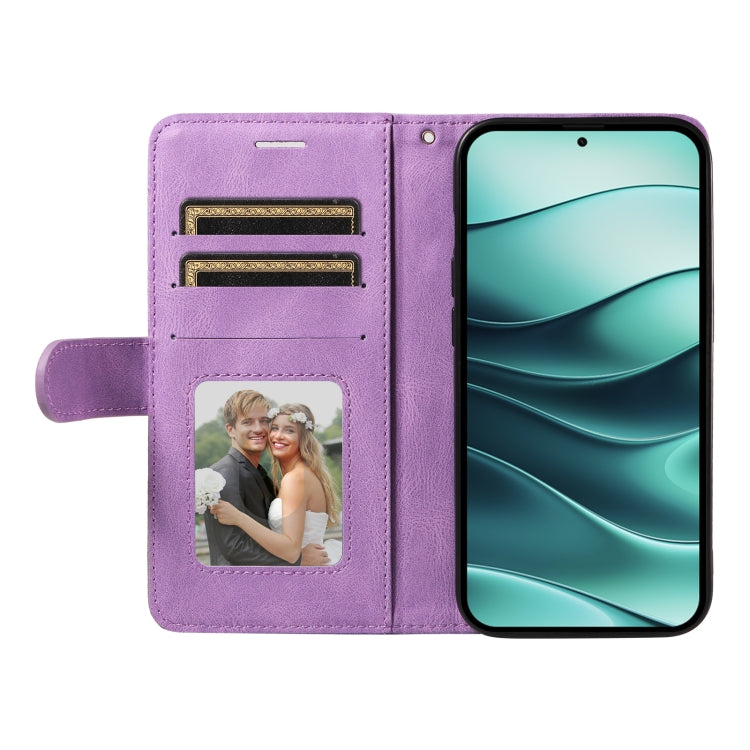 For Redmi Note 14 5G Dual-color Splicing Flip Leather Phone Case