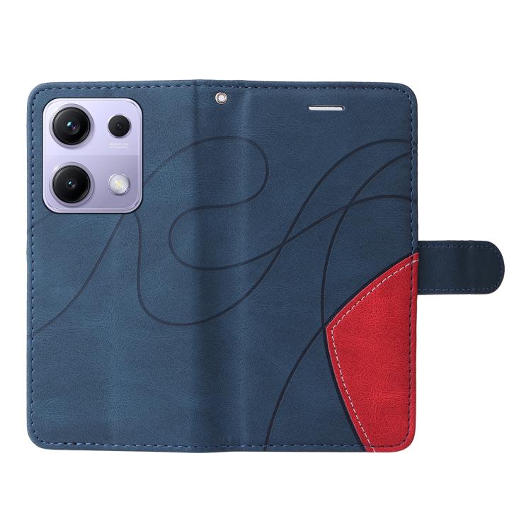 For Redmi Note 14S 4G / Note 13 Pro 4G Dual-color Splicing Flip Leather Phone Case