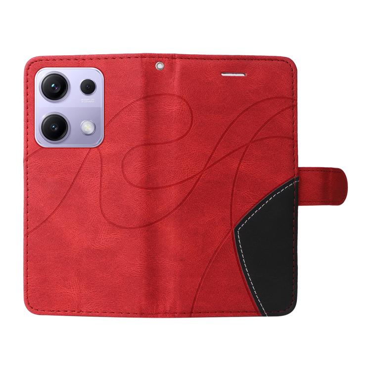 For Redmi Note 14S 4G / Note 13 Pro 4G Dual-color Splicing Flip Leather Phone Case
