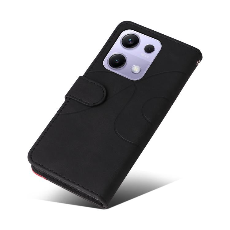 For Redmi Note 14S 4G / Note 13 Pro 4G Dual-color Splicing Flip Leather Phone Case