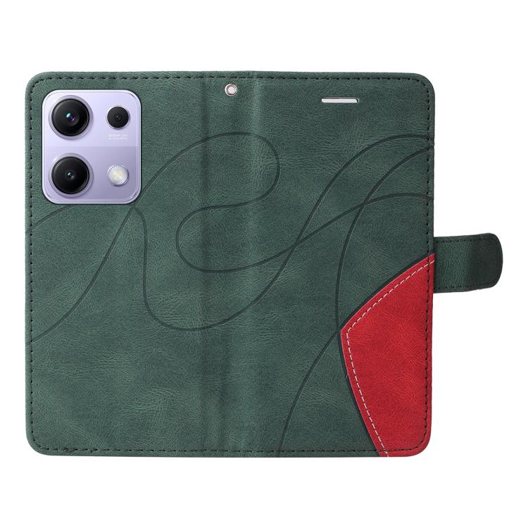 For Redmi Note 14S 4G / Note 13 Pro 4G Dual-color Splicing Flip Leather Phone Case