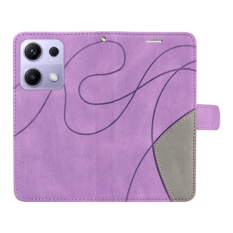 For Redmi Note 14S 4G / Note 13 Pro 4G Dual-color Splicing Flip Leather Phone Case
