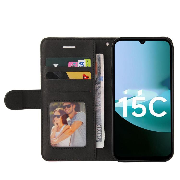For Redmi 15C 4G 171.5mm / Poco C85 4G Dual-color Splicing Flip Leather Phone Case
