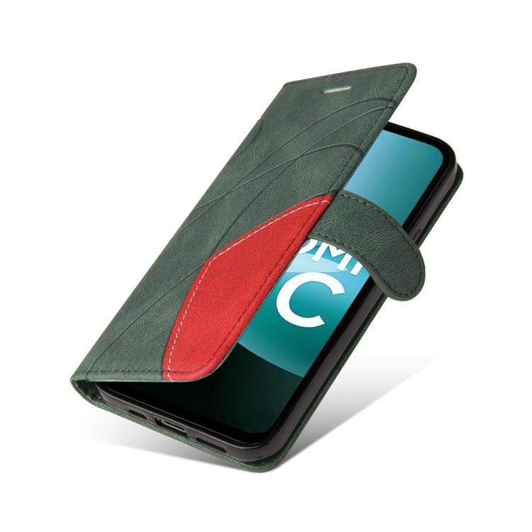 For Redmi 15C 4G 171.5mm / Poco C85 4G Dual-color Splicing Flip Leather Phone Case