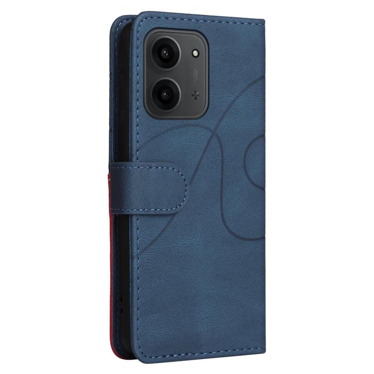For Redmi 15C 4G EU / 15C 5G 173.1mm Dual-color Splicing Flip Leather Phone Case