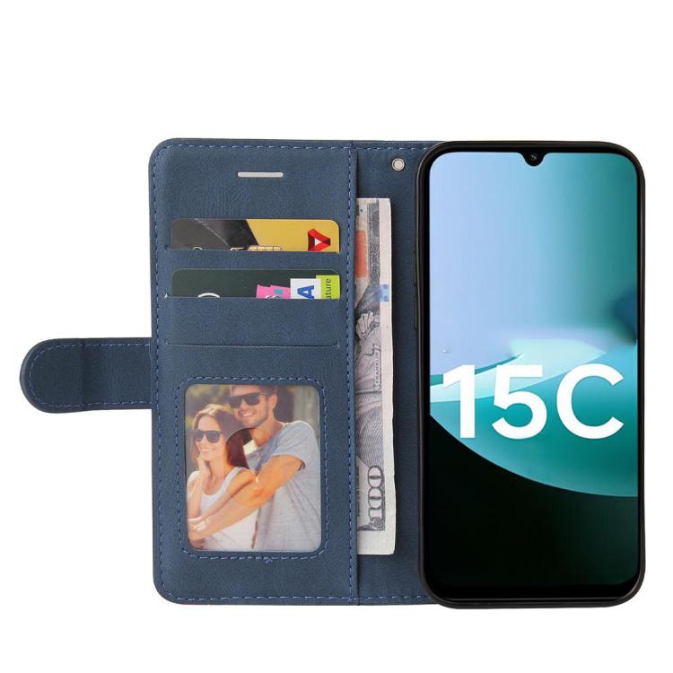 For Redmi 15C 4G EU / 15C 5G 173.1mm Dual-color Splicing Flip Leather Phone Case