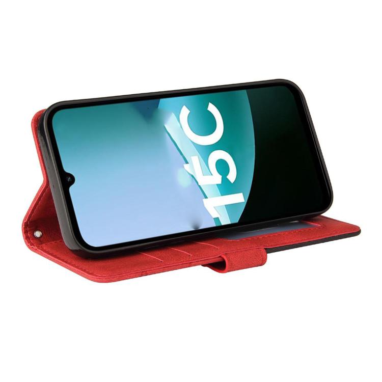 For Redmi 15C 4G EU / 15C 5G 173.1mm Dual-color Splicing Flip Leather Phone Case