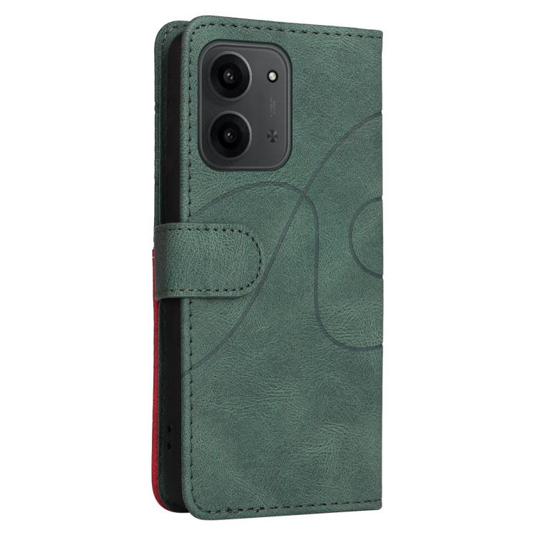 For Redmi 15C 4G EU / 15C 5G 173.1mm Dual-color Splicing Flip Leather Phone Case
