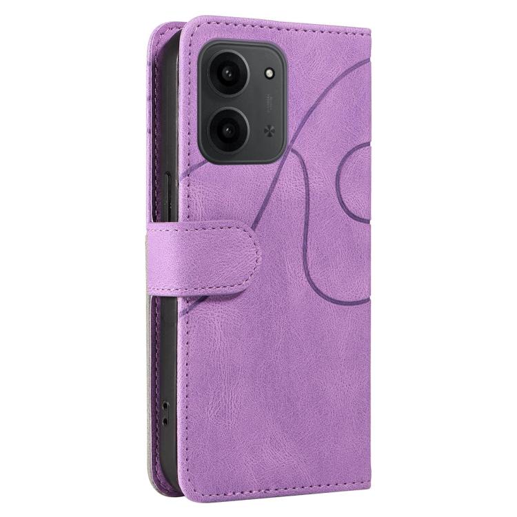 For Redmi 15C 4G EU / 15C 5G 173.1mm Dual-color Splicing Flip Leather Phone Case