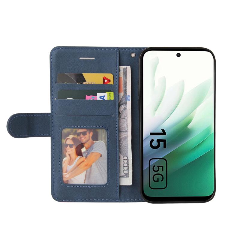 For Redmi 15 5G / 4G EU 171mm Dual-color Splicing Flip Leather Phone Case
