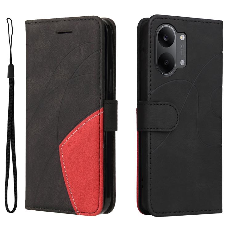 For Redmi Turbo 5 Max 5G Dual-color Splicing Flip Leather Phone Case