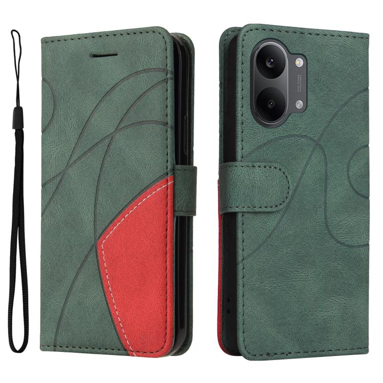 For Redmi Turbo 5 Max 5G Dual-color Splicing Flip Leather Phone Case