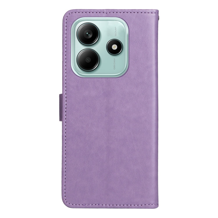 For Redmi Note 14 5G Cat and Bee Embossed Flip Leather Phone Case