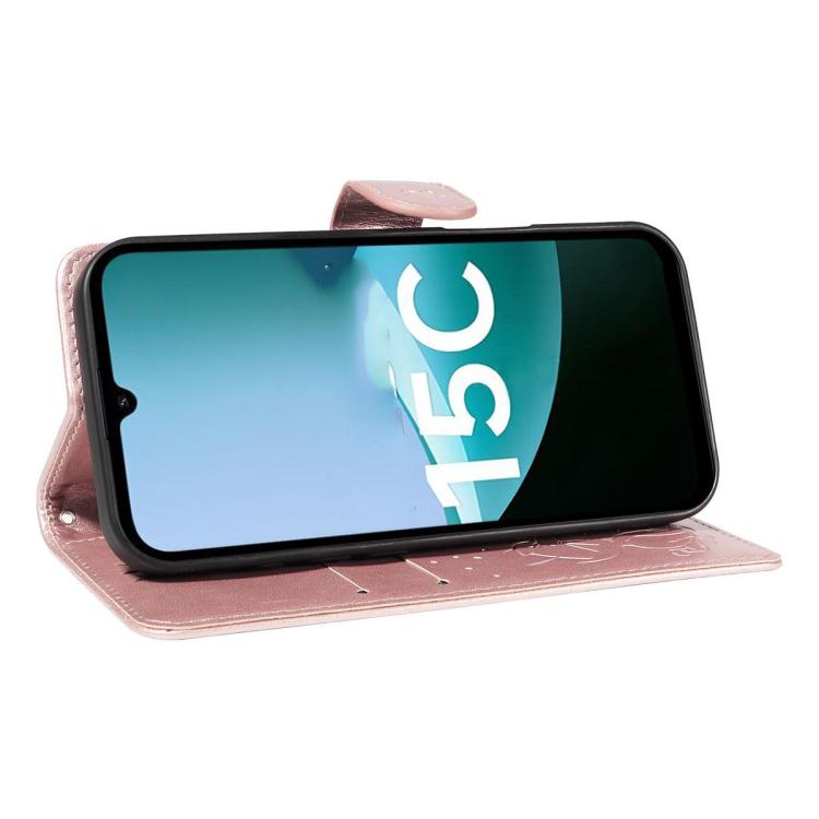For Redmi 15C 5G / 4G Global 171mm Cat and Bee Embossed Flip Leather Phone Case