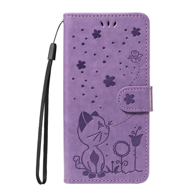 For Redmi 15C 5G / 4G Global 171mm Cat and Bee Embossed Flip Leather Phone Case