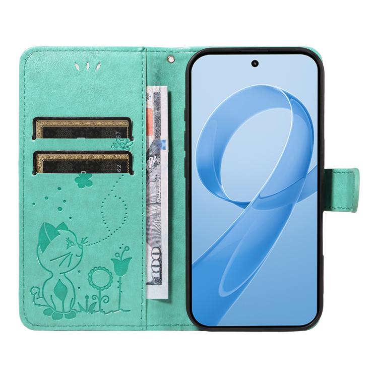 For Redmi K90 / Poco F8 Pro Cat and Bee Embossed Flip Leather Phone Case