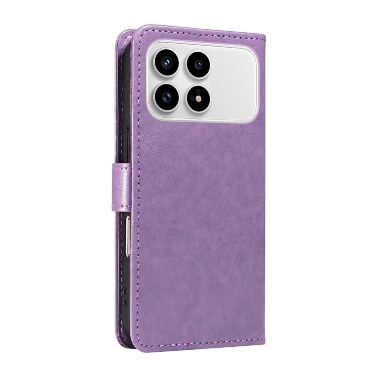 For Redmi K90 / Poco F8 Pro Cat and Bee Embossed Flip Leather Phone Case
