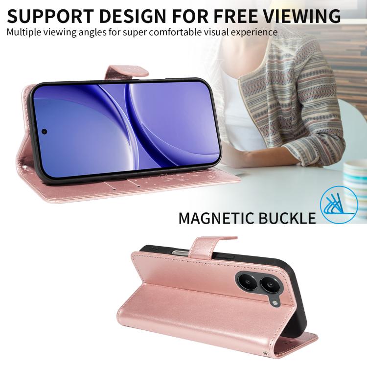 For Redmi Turbo 5 / Poco X8 Pro 5G Cat and Bee Embossed Flip Leather Phone Case