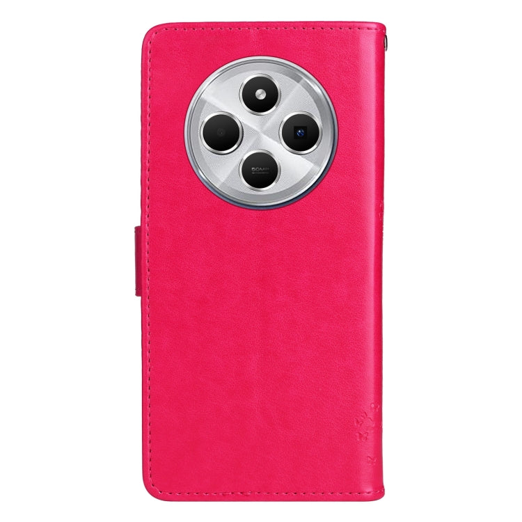 For Redmi 14C 4G Global Tree & Cat Embossed Pattern Flip Leather Phone Case