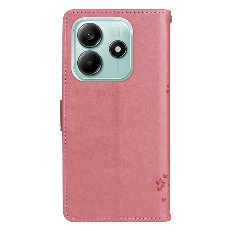 For Redmi Note 14 5G Tree & Cat Embossed Pattern Flip Leather Phone Case