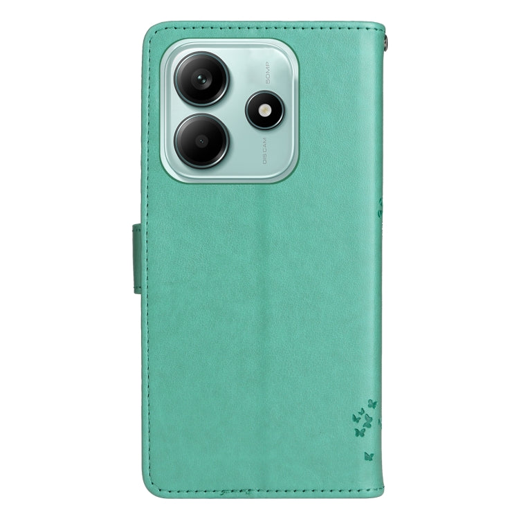 For Redmi Note 14 5G Tree & Cat Embossed Pattern Flip Leather Phone Case