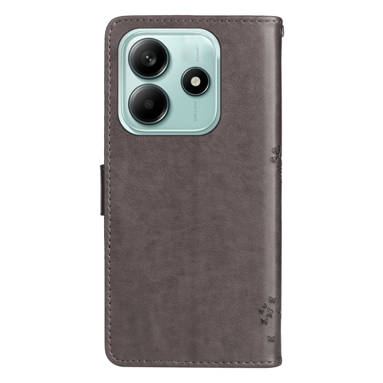 For Redmi Note 14 5G Tree & Cat Embossed Pattern Flip Leather Phone Case