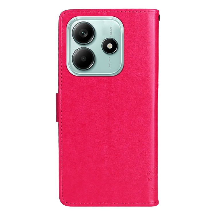 For Redmi Note 14 5G Tree & Cat Embossed Pattern Flip Leather Phone Case