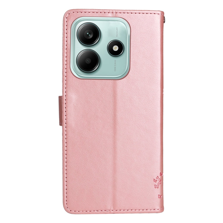 For Redmi Note 14 5G Tree & Cat Embossed Pattern Flip Leather Phone Case