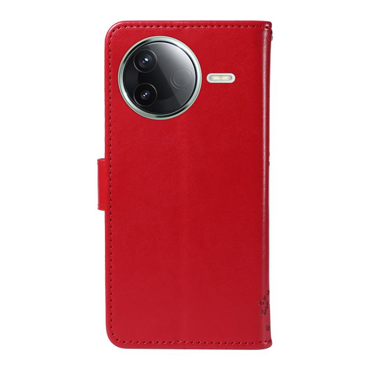 For Redmi K80 / K80 Pro Tree & Cat Embossed Pattern Flip Leather Phone Case