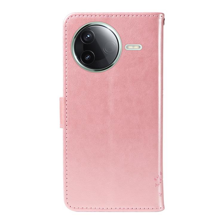 For Redmi K80 / K80 Pro Tree & Cat Embossed Pattern Flip Leather Phone Case