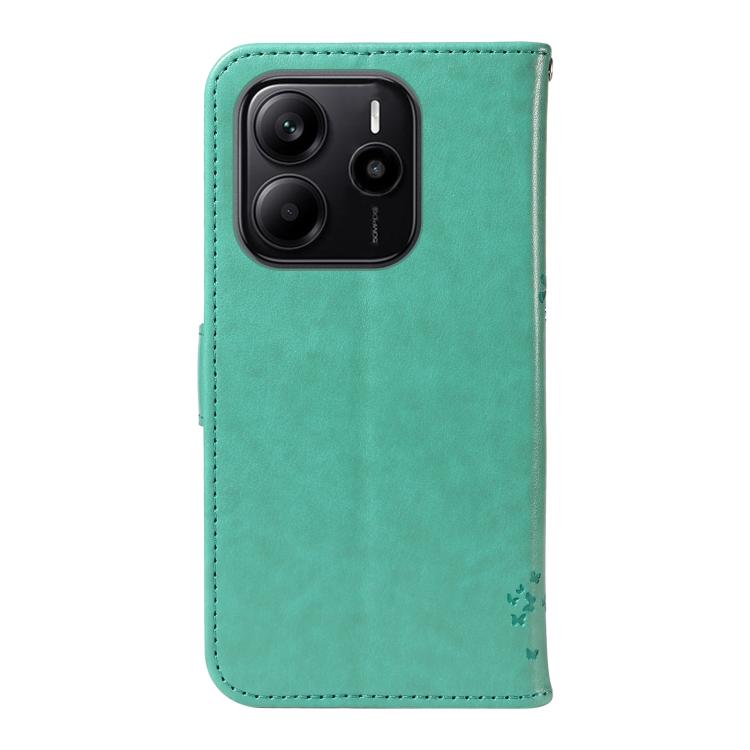 For Redmi Note 14 4G Global 163.25mm Tree & Cat Embossed Pattern Flip Leather Phone Case