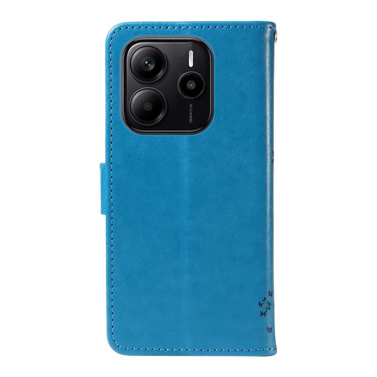 For Redmi Note 14 4G Global 163.25mm Tree & Cat Embossed Pattern Flip Leather Phone Case