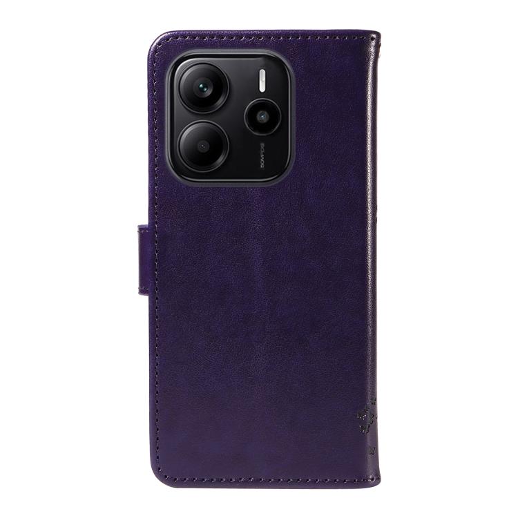For Redmi Note 14 4G Global 163.25mm Tree & Cat Embossed Pattern Flip Leather Phone Case