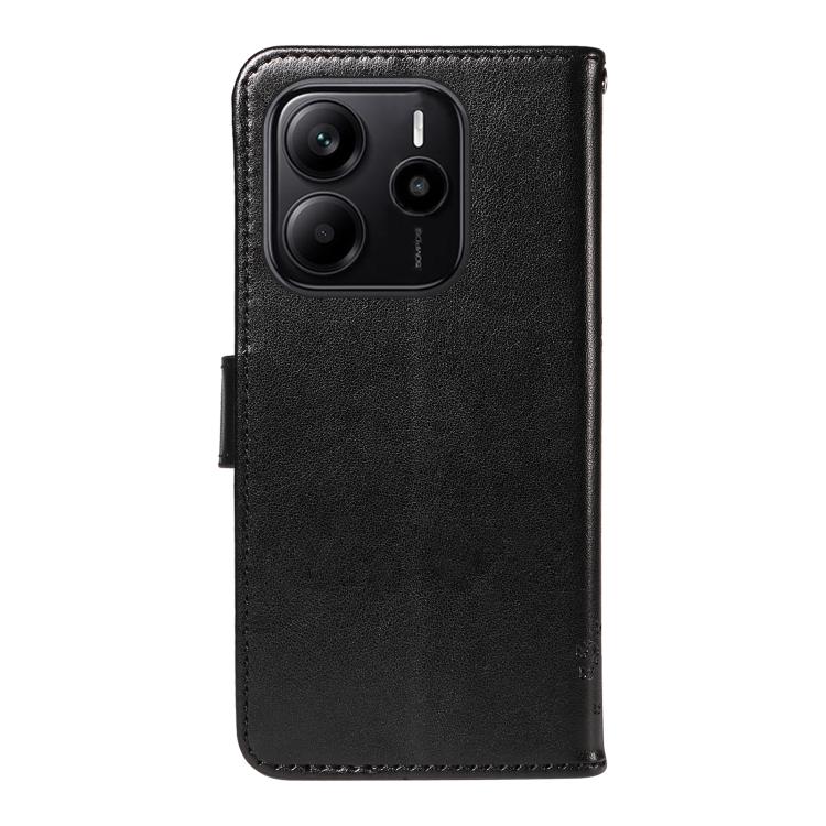 For Redmi Note 14 4G Global 163.25mm Tree & Cat Embossed Pattern Flip Leather Phone Case