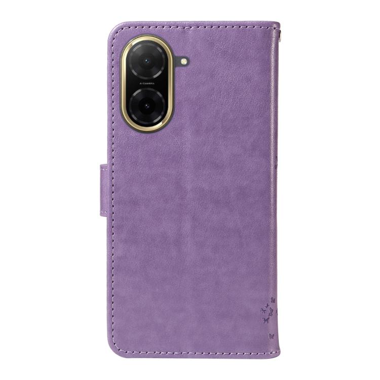For Redmi A5 4G 173.3mm Tree & Cat Embossed Pattern Flip Leather Phone Case
