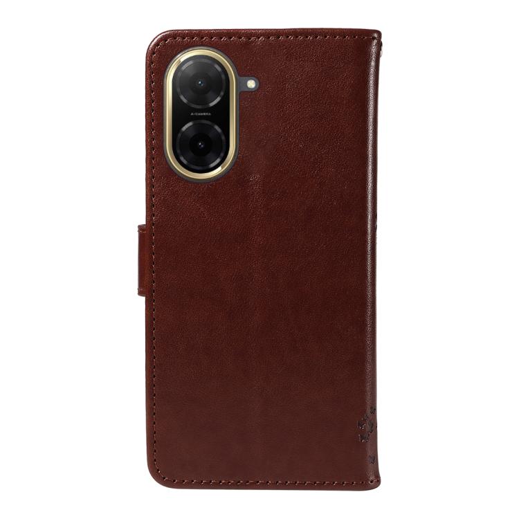For Redmi A5 4G 173.3mm Tree & Cat Embossed Pattern Flip Leather Phone Case