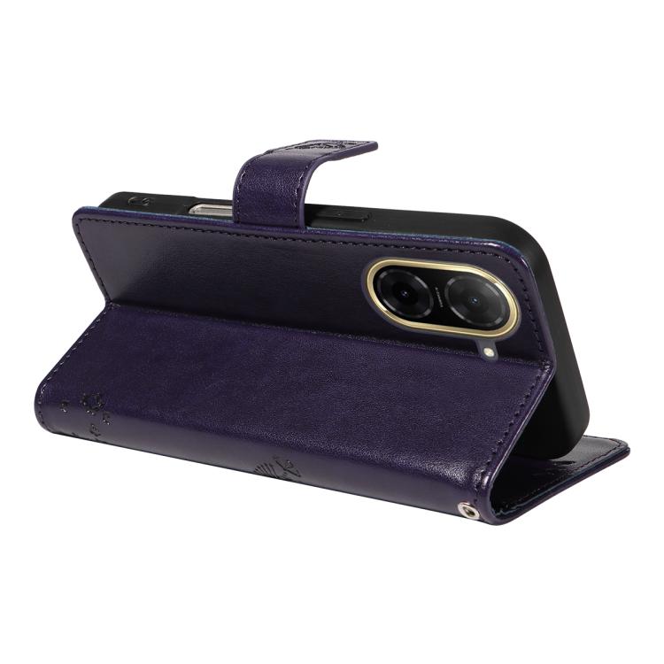 For Redmi A5 4G 173.3mm Tree & Cat Embossed Pattern Flip Leather Phone Case