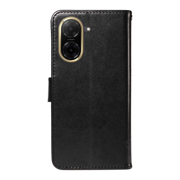 For Redmi A5 4G 173.3mm Tree & Cat Embossed Pattern Flip Leather Phone Case