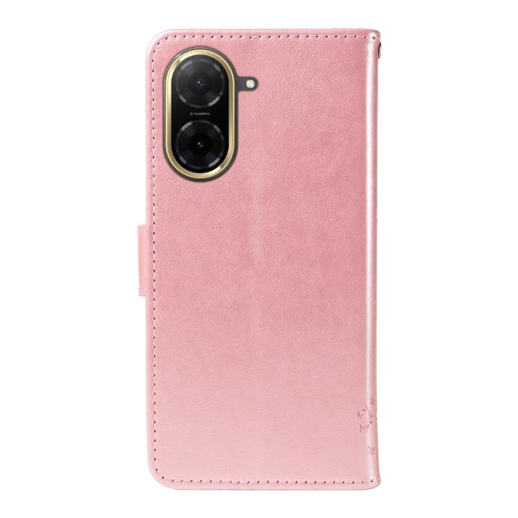 For Redmi A5 4G 173.3mm Tree & Cat Embossed Pattern Flip Leather Phone Case