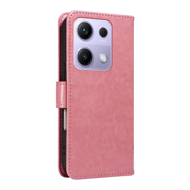 For Redmi Note 14S 4G / Note 13 Pro 4G Tree & Cat Embossed Pattern Flip Leather Phone Case