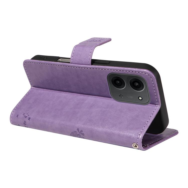 For Redmi 15C 5G / 4G Global 171mm Tree & Cat Embossed Pattern Flip Leather Phone Case