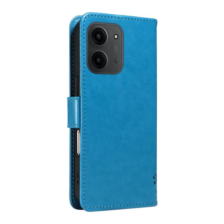 For Redmi 15C 5G / 4G Global 171mm Tree & Cat Embossed Pattern Flip Leather Phone Case